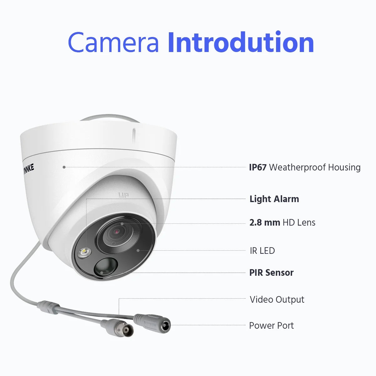 ANNKE 8CH 5MP Security Camera System 5MP Lite 5IN1 H.265+ DVR with 8pcs IP67 5MP PIR HD EXIR Dome Weatherproof Surveillance CCTV Kit Without HDD