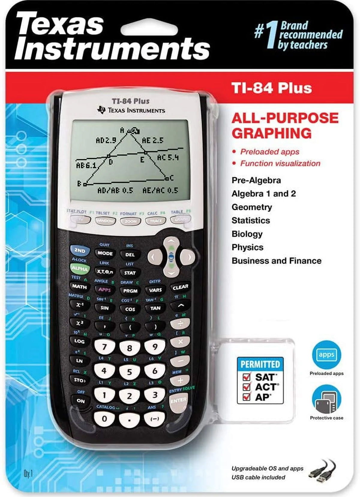 Texas Instruments TI-84 Plus Graphing Calculator, 10-Digit LCD