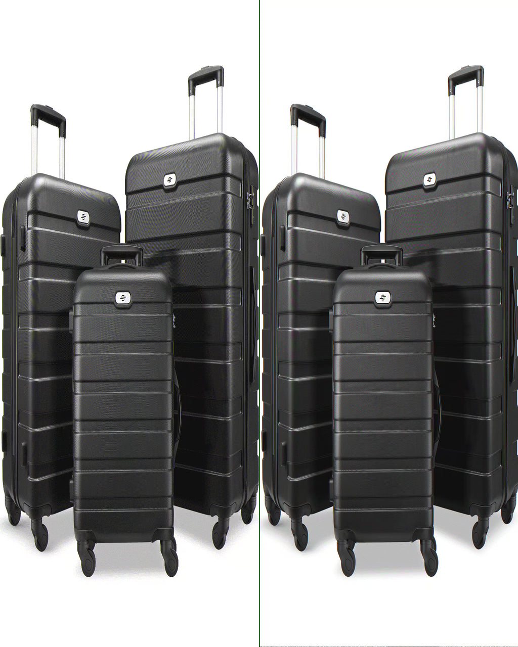3 Piece Luggage Sets Hard Shell Suitcase Set with Spinner Wheels for Travel Trips Business 20" 24" 28", Rose Gold