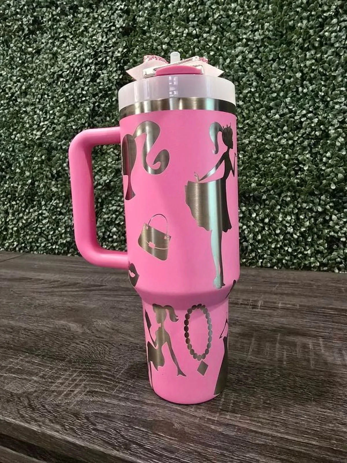 Barbie Stanley Cup 40oz | Pink Tumbler | Peony | Custom Laser Engraved Quencher