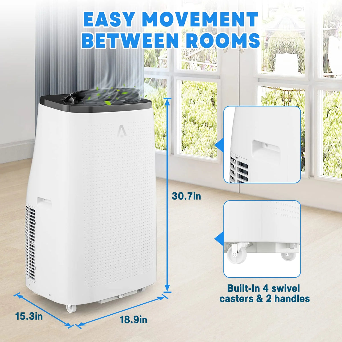 Danolapsi 14,000 BTU Portable Air Conditioners, 3-in-1 Free Standing Cooling AC Unit for Room up to 700 Sq. Ft, Compact AC Unit Air Cooler w/Fan & Dry Function, LED Display Air Conditioners with timer