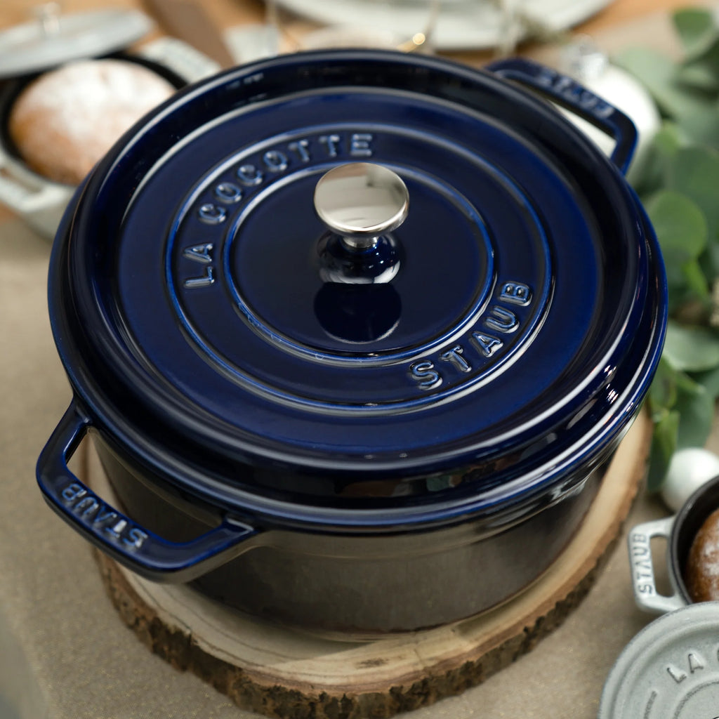 Staub Cast Iron 4-qt Round Cocotte - Matte Black