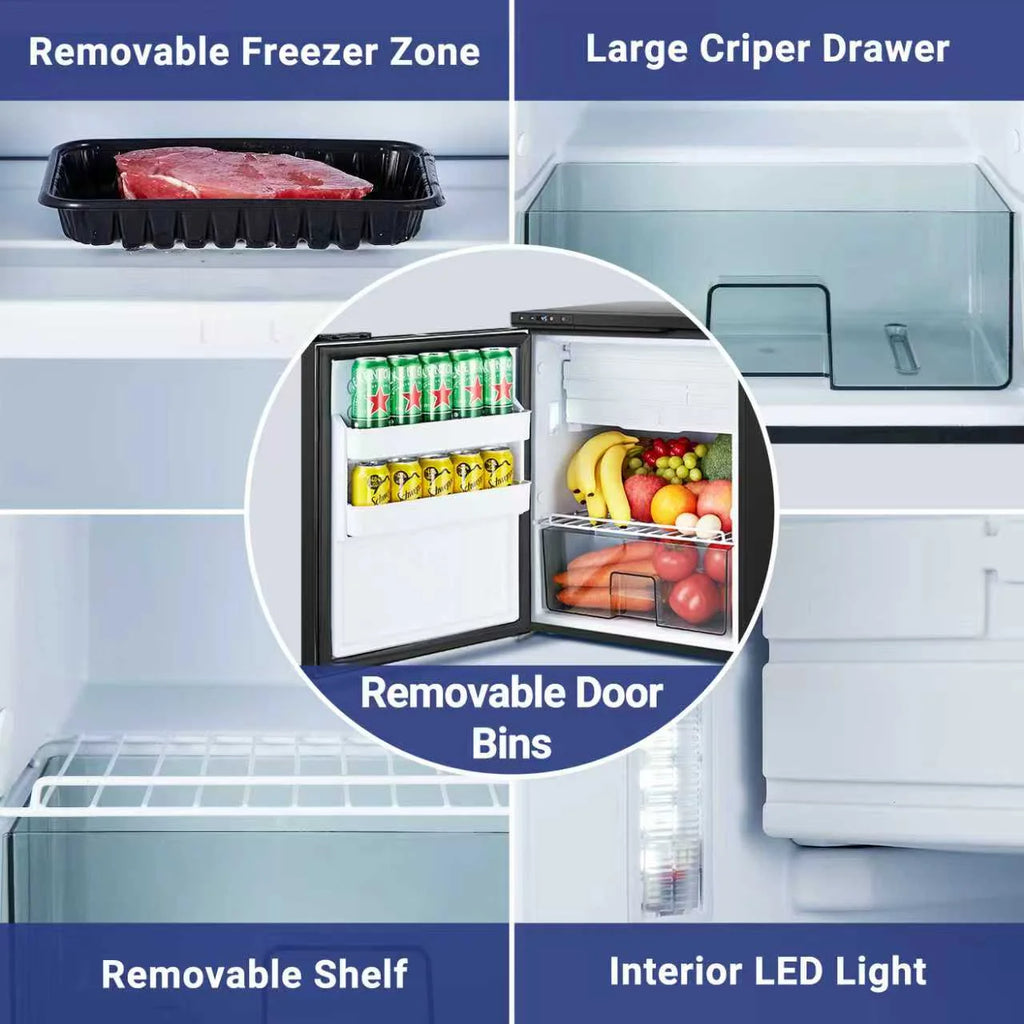 BODEGACOOLER 12 Volt Refrigerator, RV Refrigerator APP Control, 65L(2.3cu.ft.) RV Fridge Freezer, Car Refrigerator with Lock, (4-46) Travel Compressor Cooler 12/24V DC for Truck, RV, Camping