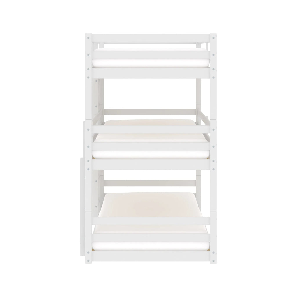 Campbell Wood Triple Twin Convertible Bunk Bed, White
