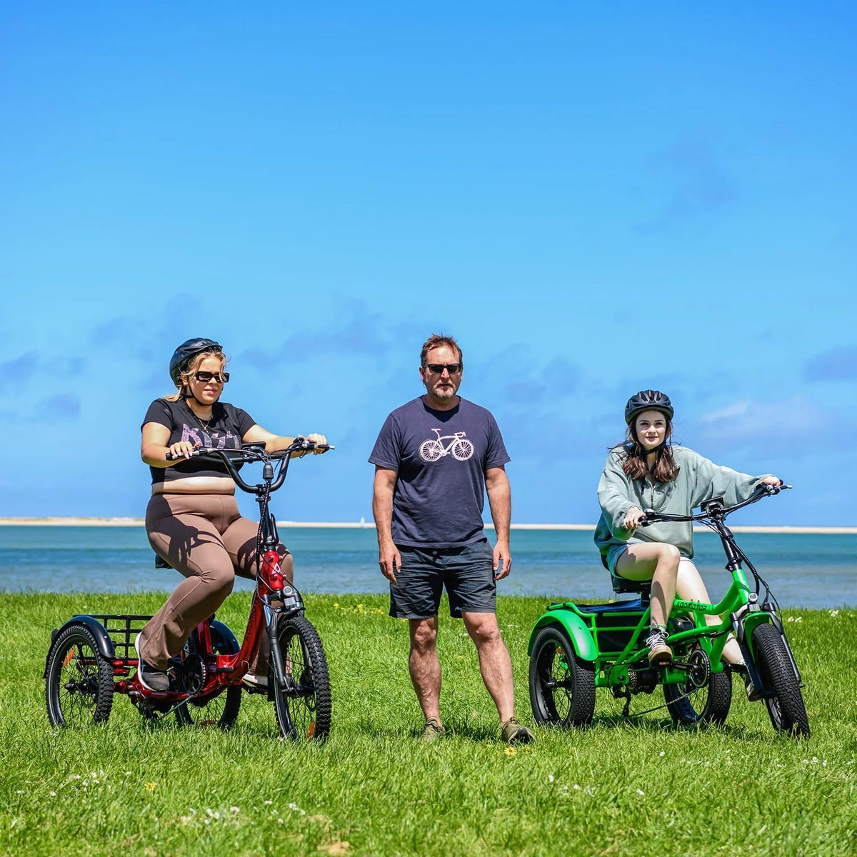 Addmotor M-360II Semi-Recumbent Electric Trike, 85MI, Fat Tire 3 Wheel Electric Bike for Adults, 750W 48V 20Ah Electric Tricycle for Seniors, 20" Electric Trike with Speed Differential, Green