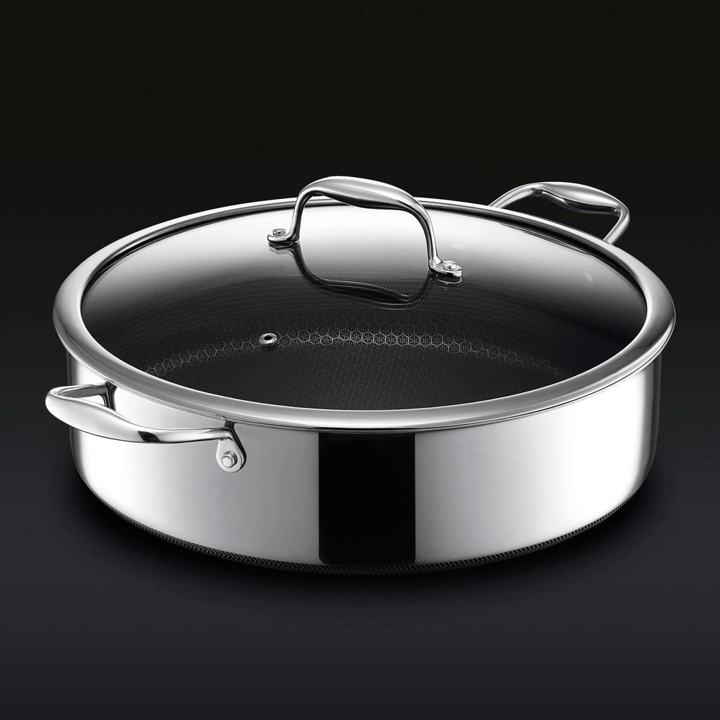 Hybrid Deep Saut Pan/Chicken Fryer with Lid, 7-Qt
