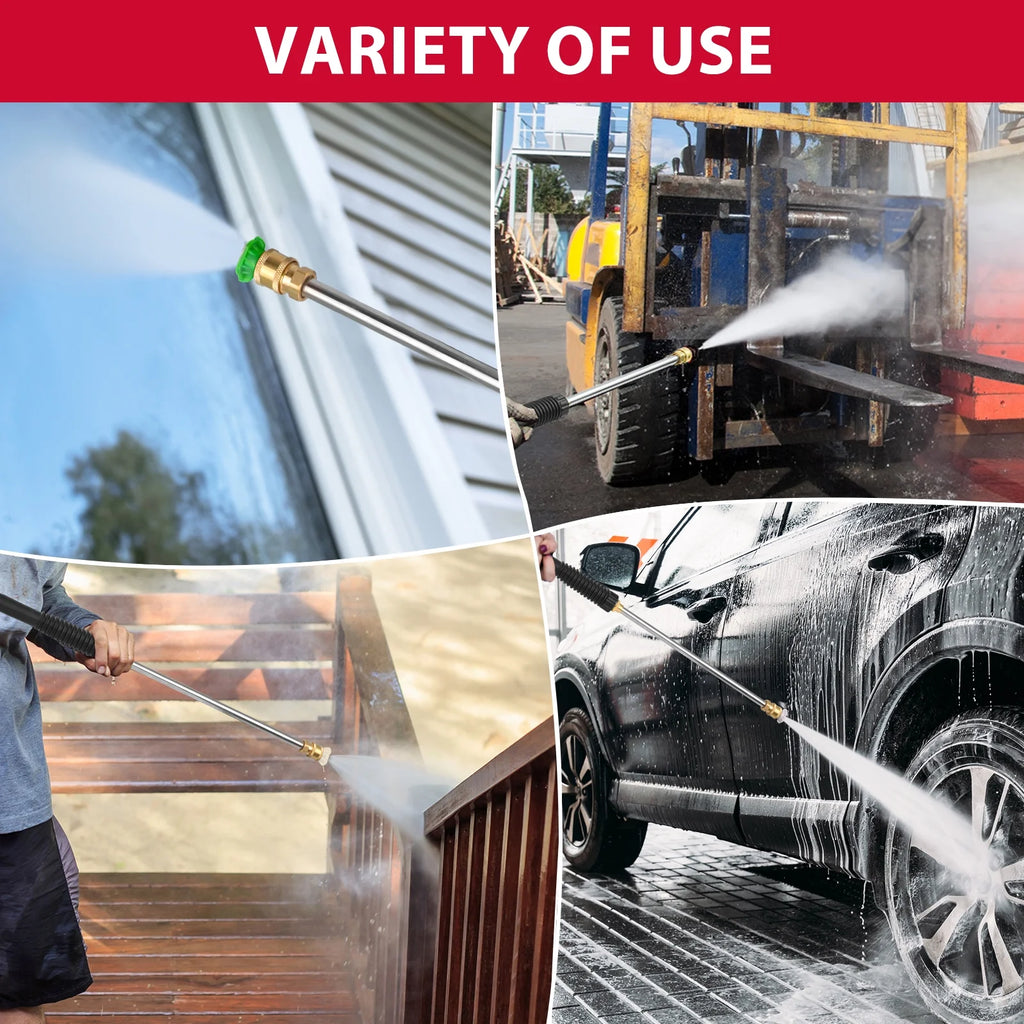 PowerSmart 3400PSI Gas Pressure Washer, 212cc Engine 2.5GPM 5 Quick-Adjustable Nozzles for Gardens
