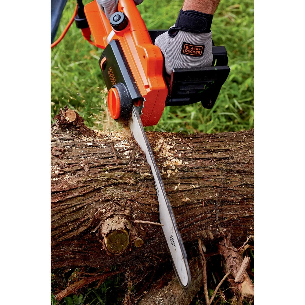 BLACK+DECKER 16 12 Amp Corded Electric Chainsaw, Tool-Free Chain Tensioning, Auto-Oiling