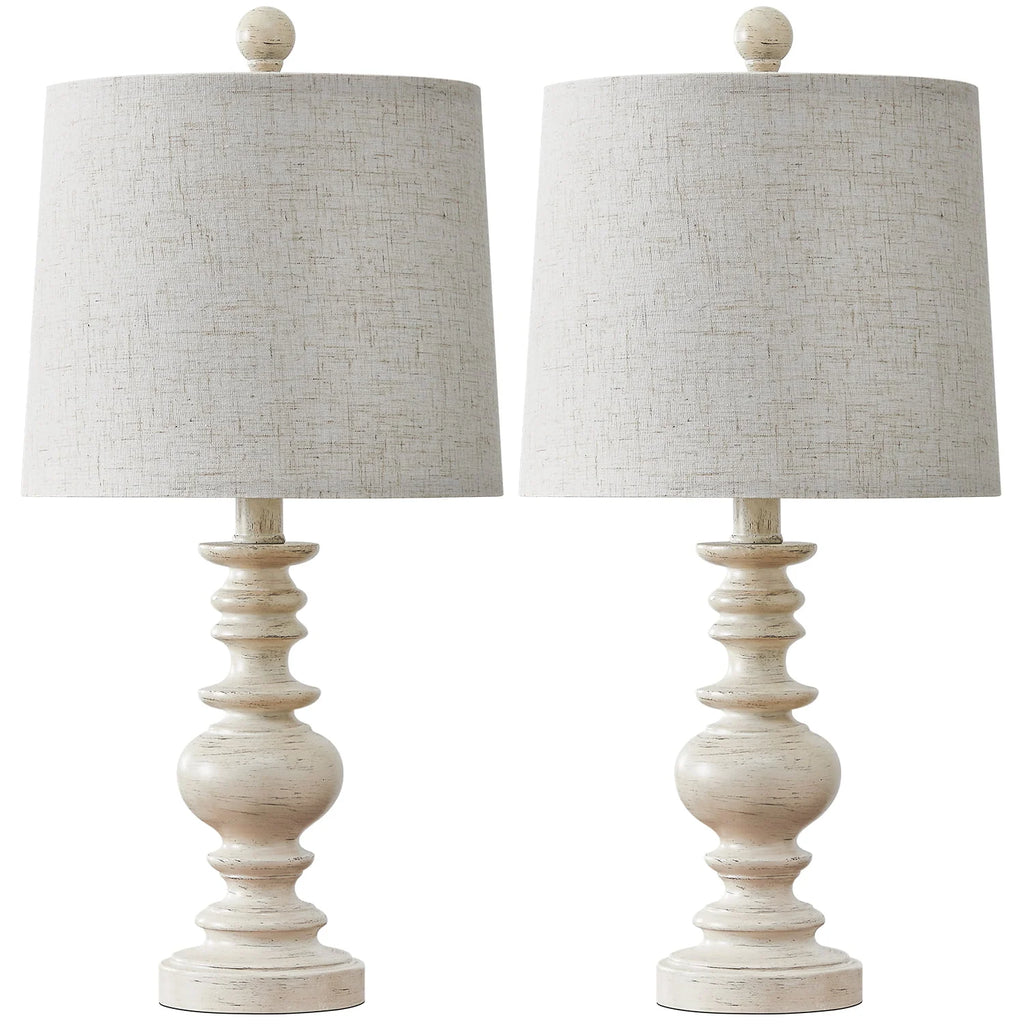 Oneach Resin Table Lamps Set of 2 20.5" Traditional Nightstand Lamps for Bedroom Living Room