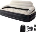 Twin Size Air Sofa Bed Mattress with Headboard and Pump,Blow Up Couch Inflatable Bed