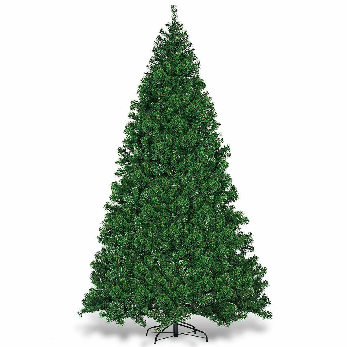Costway 9Ft Pre-Lit PVC Christmas Tree Hinged 700 LED Lights Green