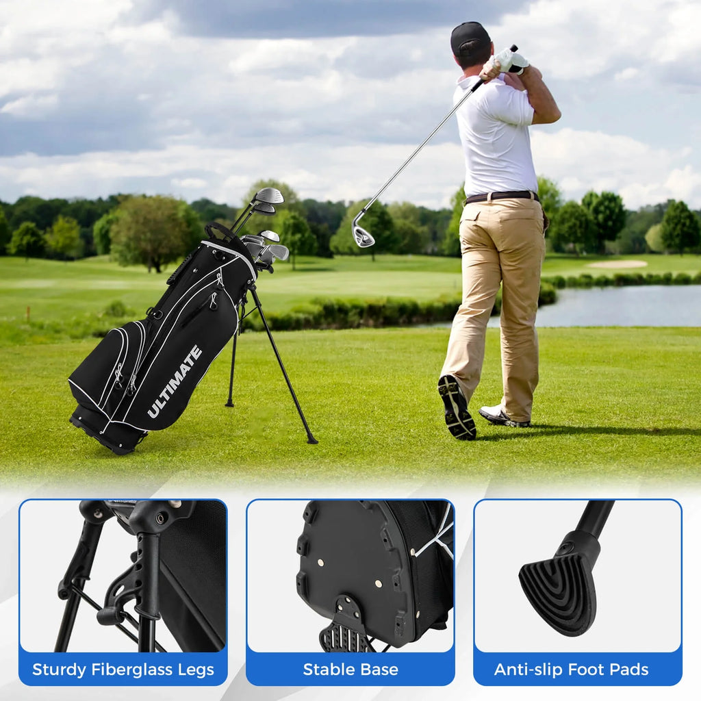 Costway Men's Complete Golf Clubs Package Set 10 Pieces Includes Alloy Driver