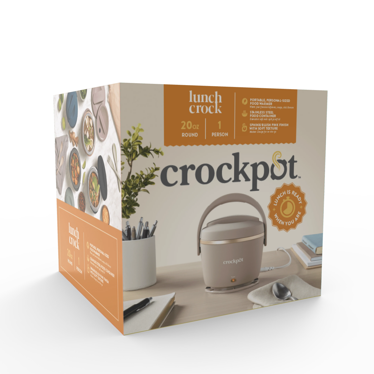 Crockpot 20-oz. Lunch Crock Food Warmer, Sphinx Pink (6.6 L x 6.6 W x 6.4 H)