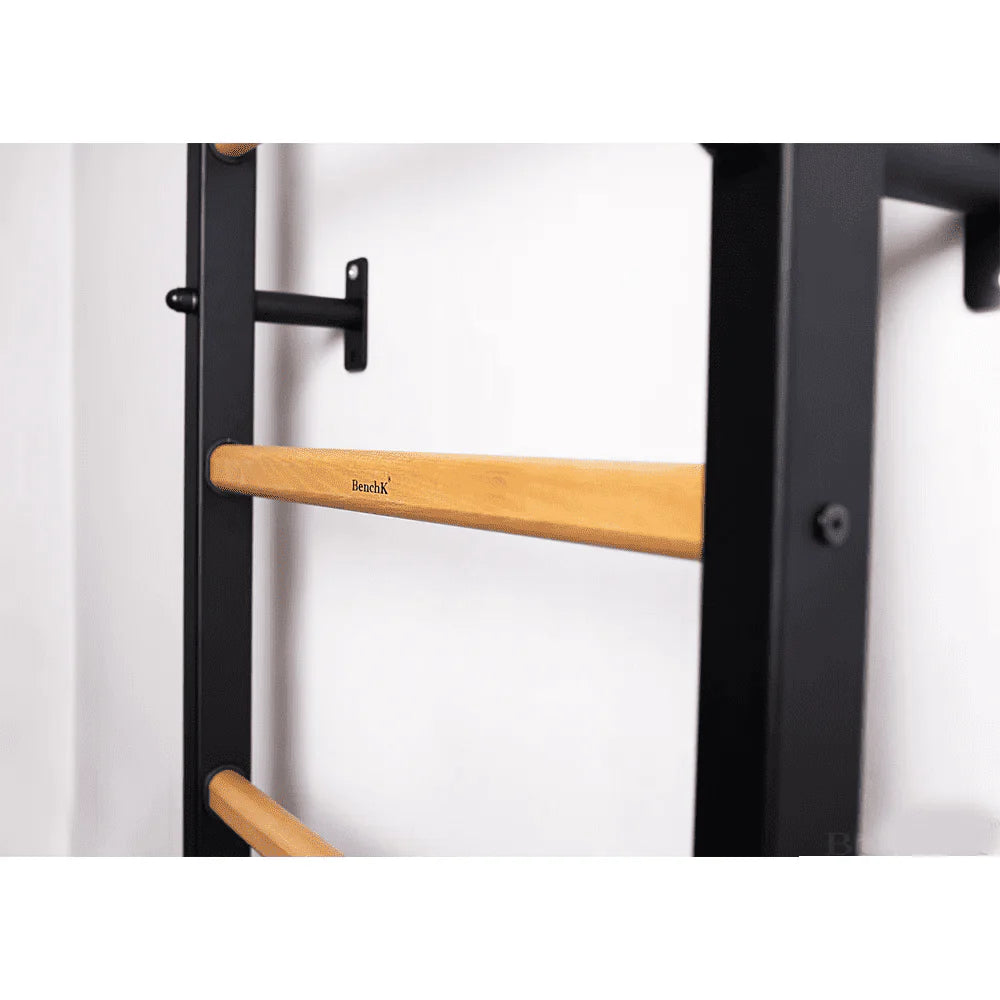 BenchK 211 Black Wall bars with adjustable beech wood pull-up bar