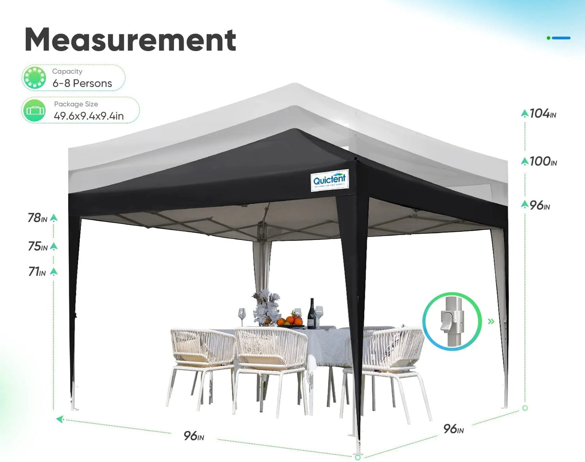 Quictent 8'x8' Pop up Canopy Tent with Sidewalls Instant Outdoor Gazebo Canopy Tent Shelter Enclosed Waterproof, with Wheeled Bag (Pink)