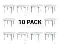 (10 PACK) 60'' Round Plastic Folding Table - Heavy Duty Banquet Table
