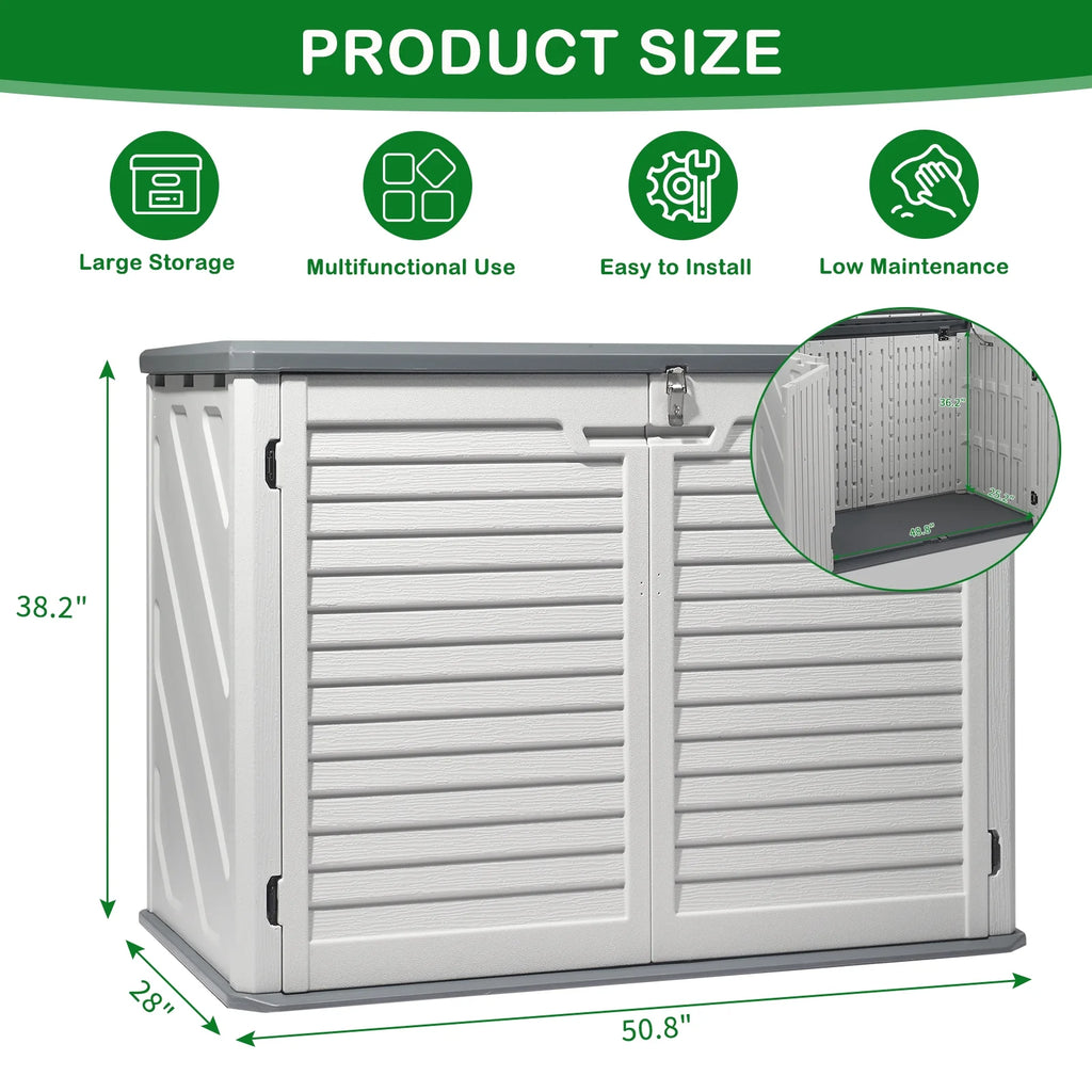EasingRoom 260 Gallon Storage Deck Box Courtyard White