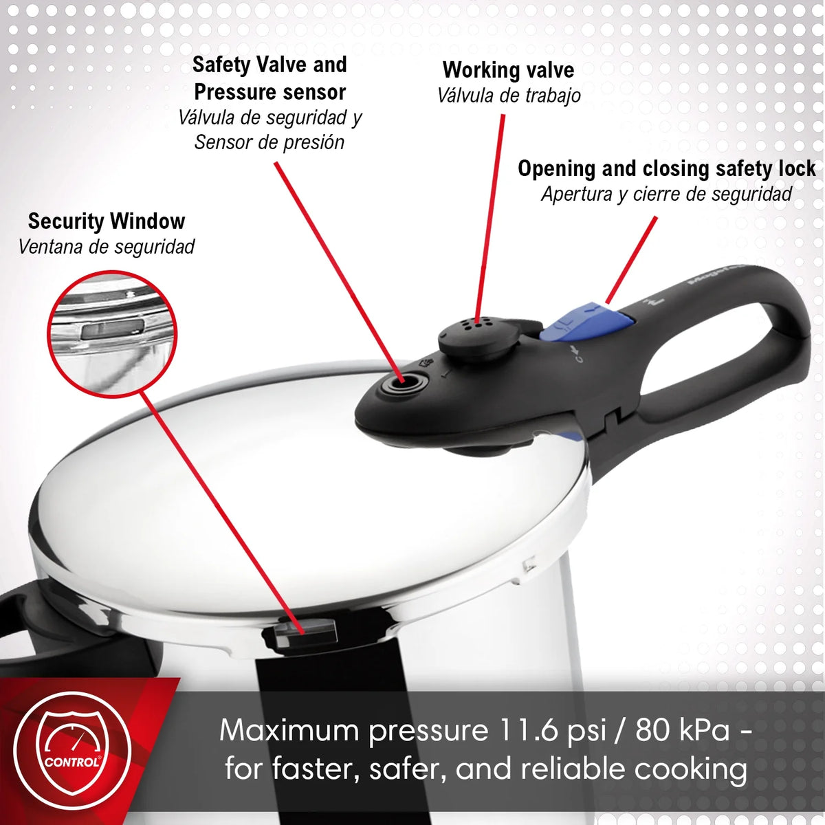 MAGEFESA Favorit Six Stainless Steel  Pressure Cooker Set, 3.2 Qt & 6.3 Qt, Induction Compatible Special Edition (Steam Basket, Lid & Recipe Book)