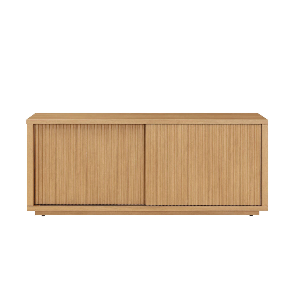 Beautiful Fluted TV Stand for TVs up to 70 by Drew Barrymore, Rich Black Finish