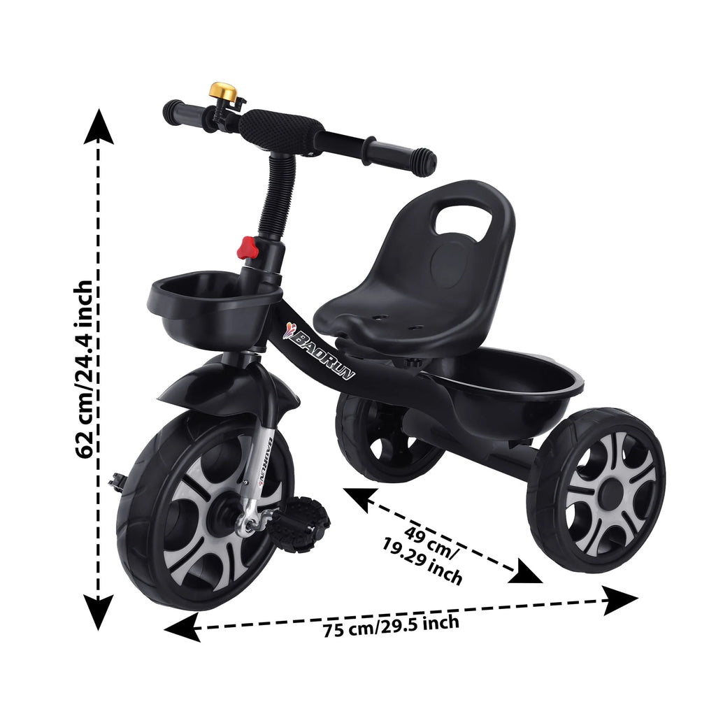 Kids Tricycles for 3-5 Years Old Boys and Girls with Storage Basket and Bell, Kids Balance Bike Riding Toys