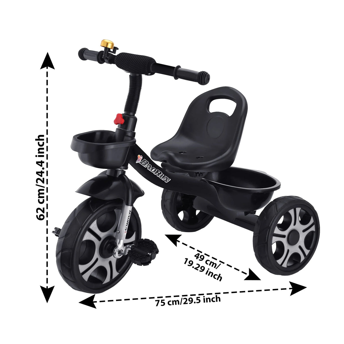 Kids Tricycles for 3-5 Years Old Boys and Girls with Storage Basket and Bell, Kids Balance Bike Riding Toys
