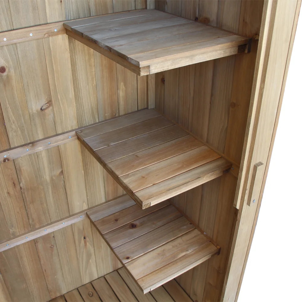 UBesGoo Fir wood  with Single Door Wooden Live Garden Shed Wooden Lockers Wood