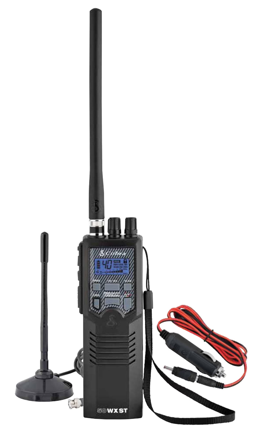 Cobra HHRT50 Road Trip Cb Radio,2-Way Handheld Cb Radio with Rooftop Magnet Mount Antenna, NOAA Channels, Dual Watch, 40 Channel, Black