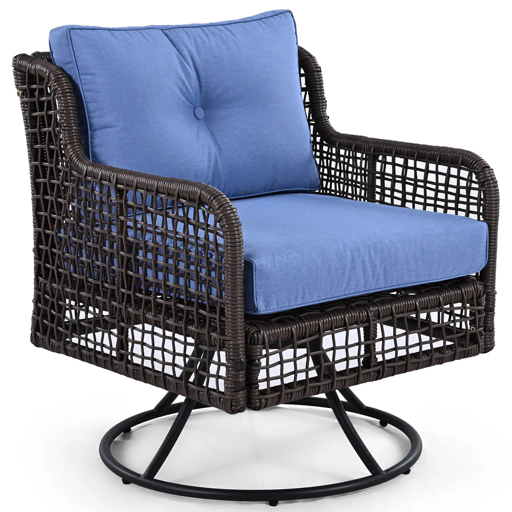 8 Pieces Outdoor Wicker Round Furniture Set, All Weather Half-Moon Sectional Patio Sofa Sets with Rectangular Coffee Table, Beige