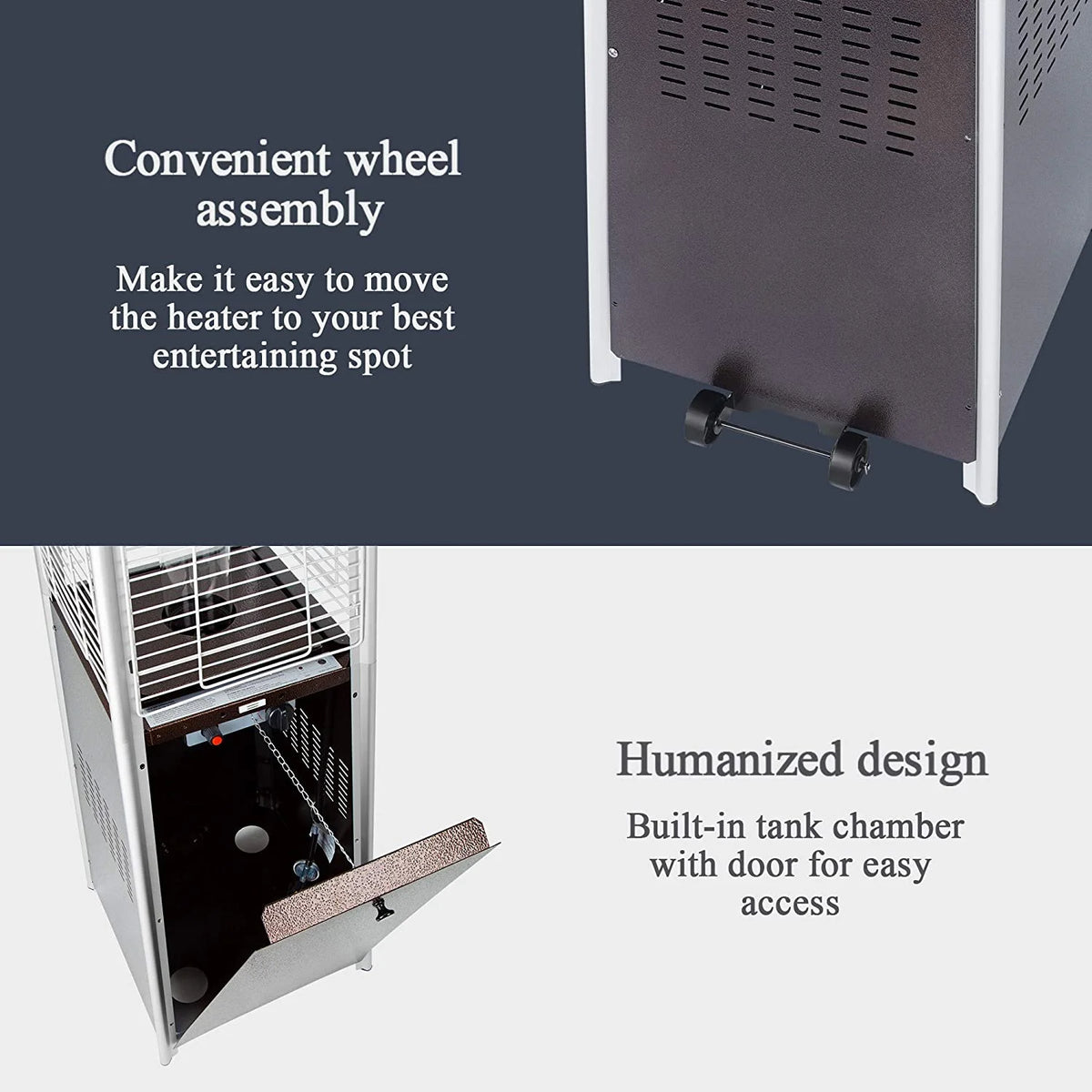 Pamapic 42000 BTU Stainless Steel Propane Patio Heater