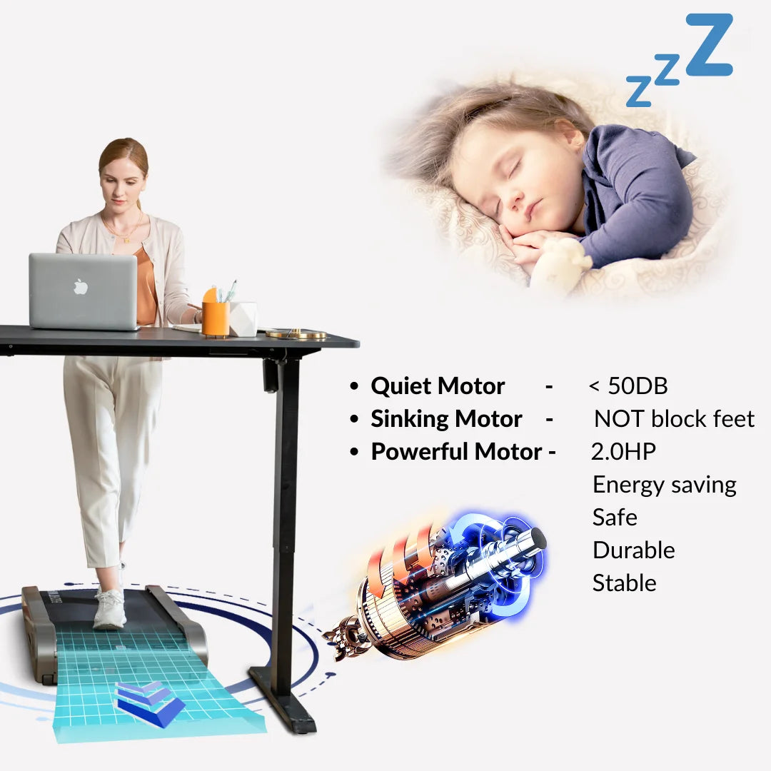 Egofit Walker Pro Smallest Under Desk Electric Walking Treadmill for Home 2.0HP 5° Incline