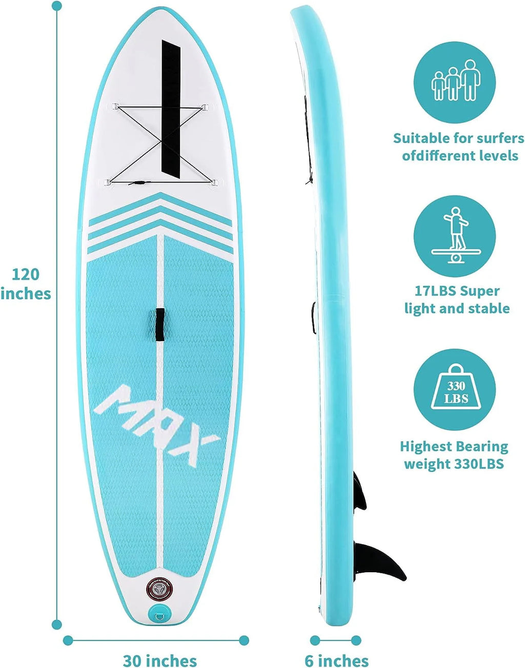 Inflatable Stand up Paddle Board SUP Inflatable Paddle Board with Paddleboard Accessories Triple Action Pump Fishing Green