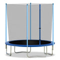 FDW 8 ft New Outdoor Round Trampoline with Safety Net and Spring Pad for Kids and Adults(Blue)