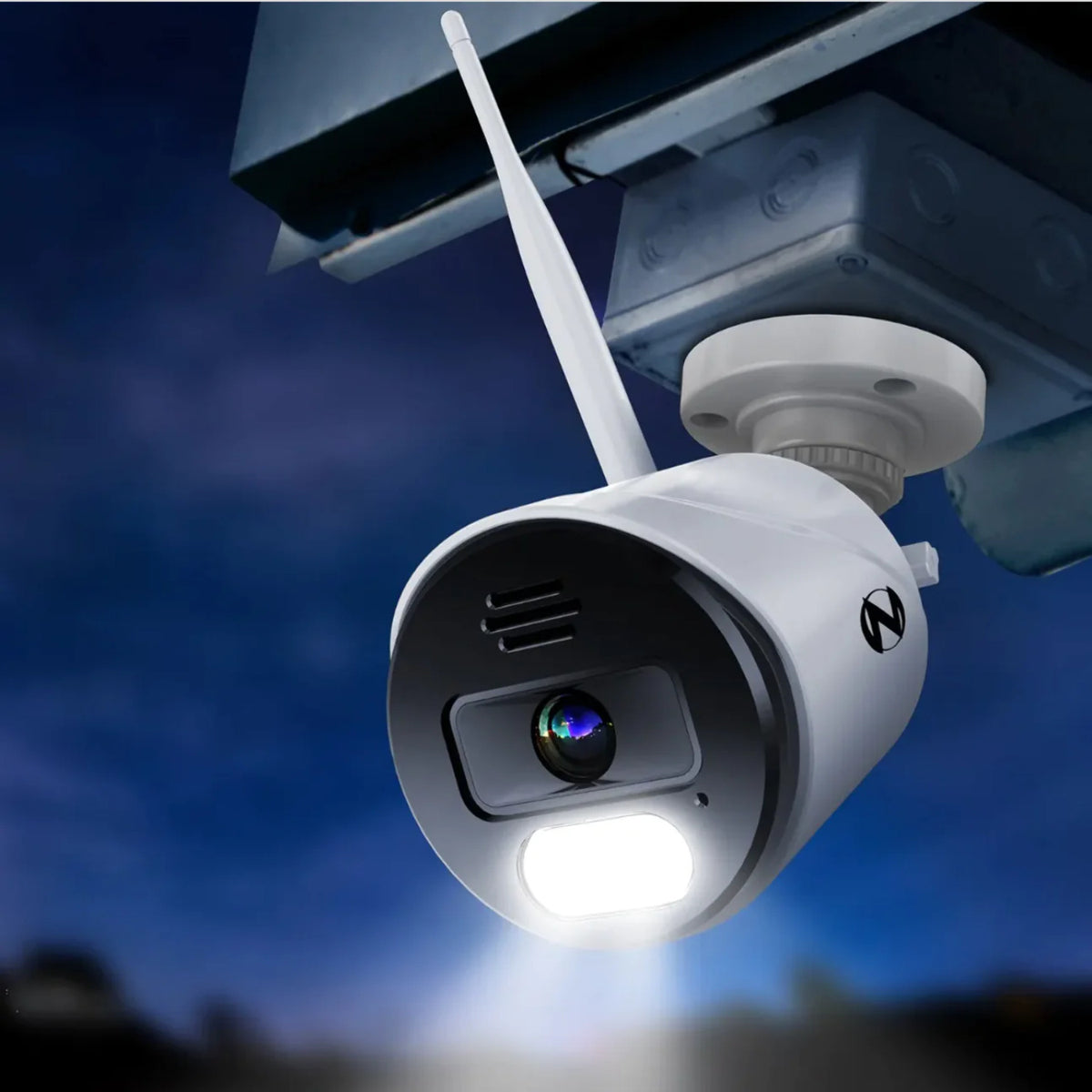 Night Owl 10 Channel 4K Bluetooth Wi-Fi NVR with 1TB Hard Drive and 4 Wi-Fi IP 4K Spotlight Cameras with 2-Way Audio and Audio Alerts and Sirens