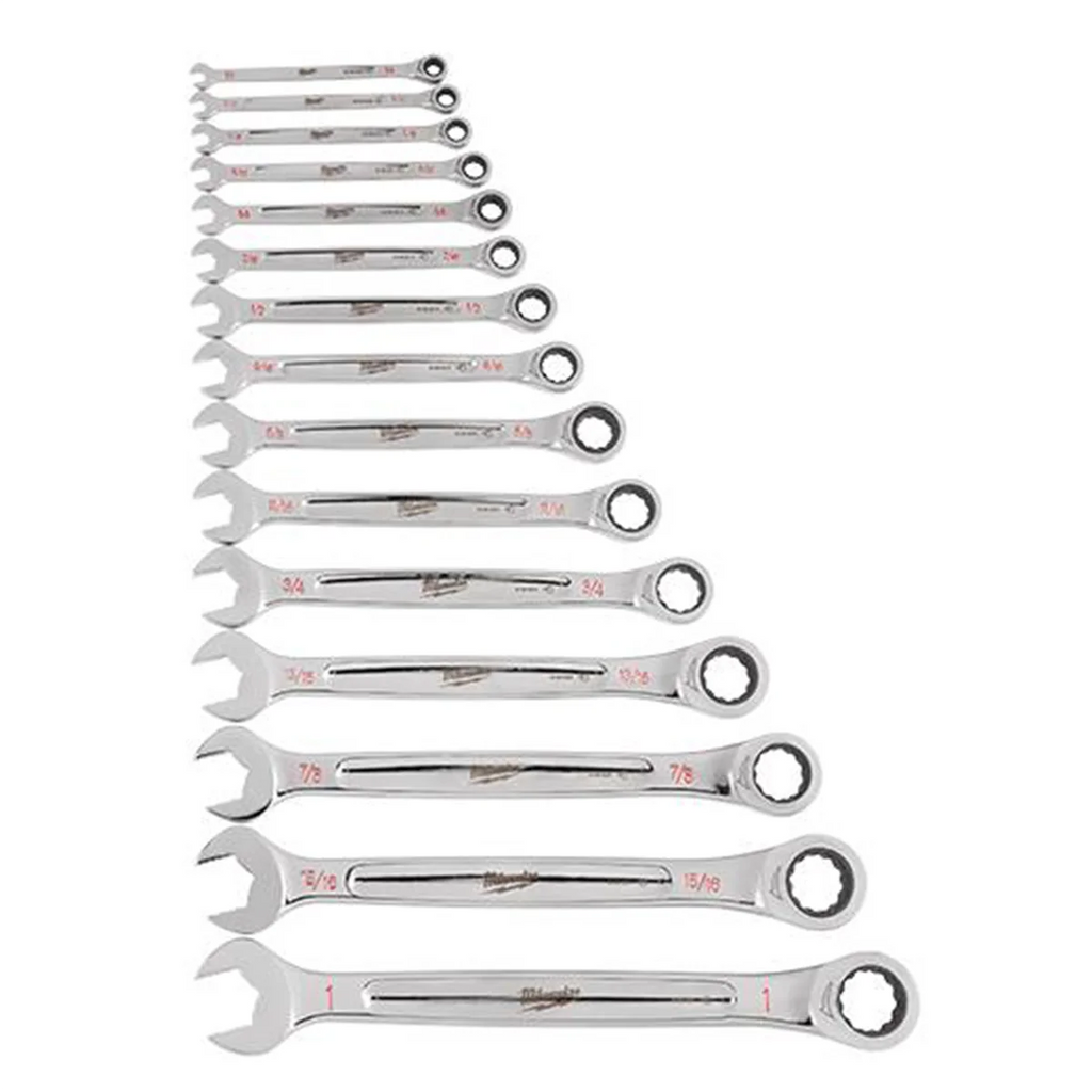 Milwaukee 48-22-9416 15pc Ratcheting Combination Wrench Set - SAE