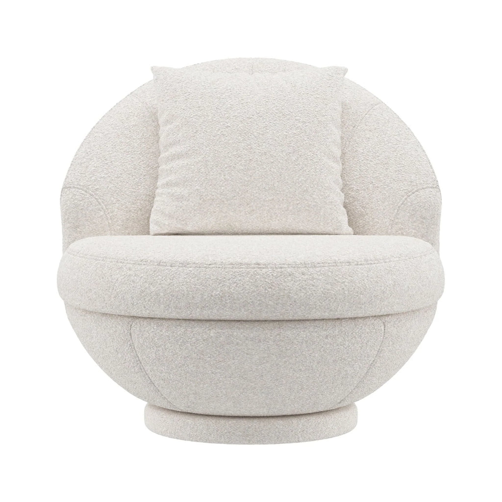 Hillsdale Boulder Upholstered Swivel Storage Chair, Ash White