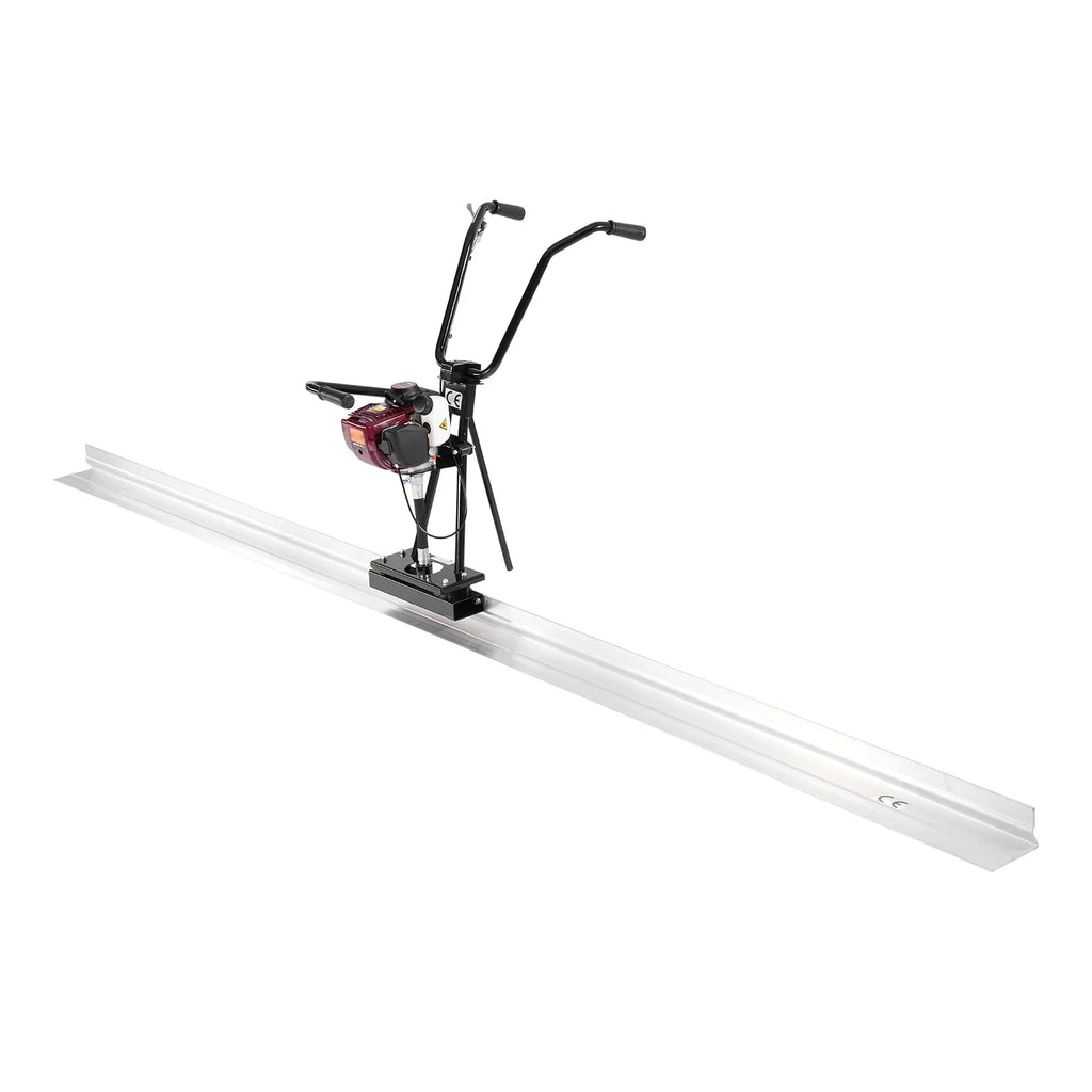 KFFKFF Concrete Power Screed with 4 ft Aluminum Board, Cement Finishing Vibrating Motor, Adjustable Handles, and 6500RPM Efficiency