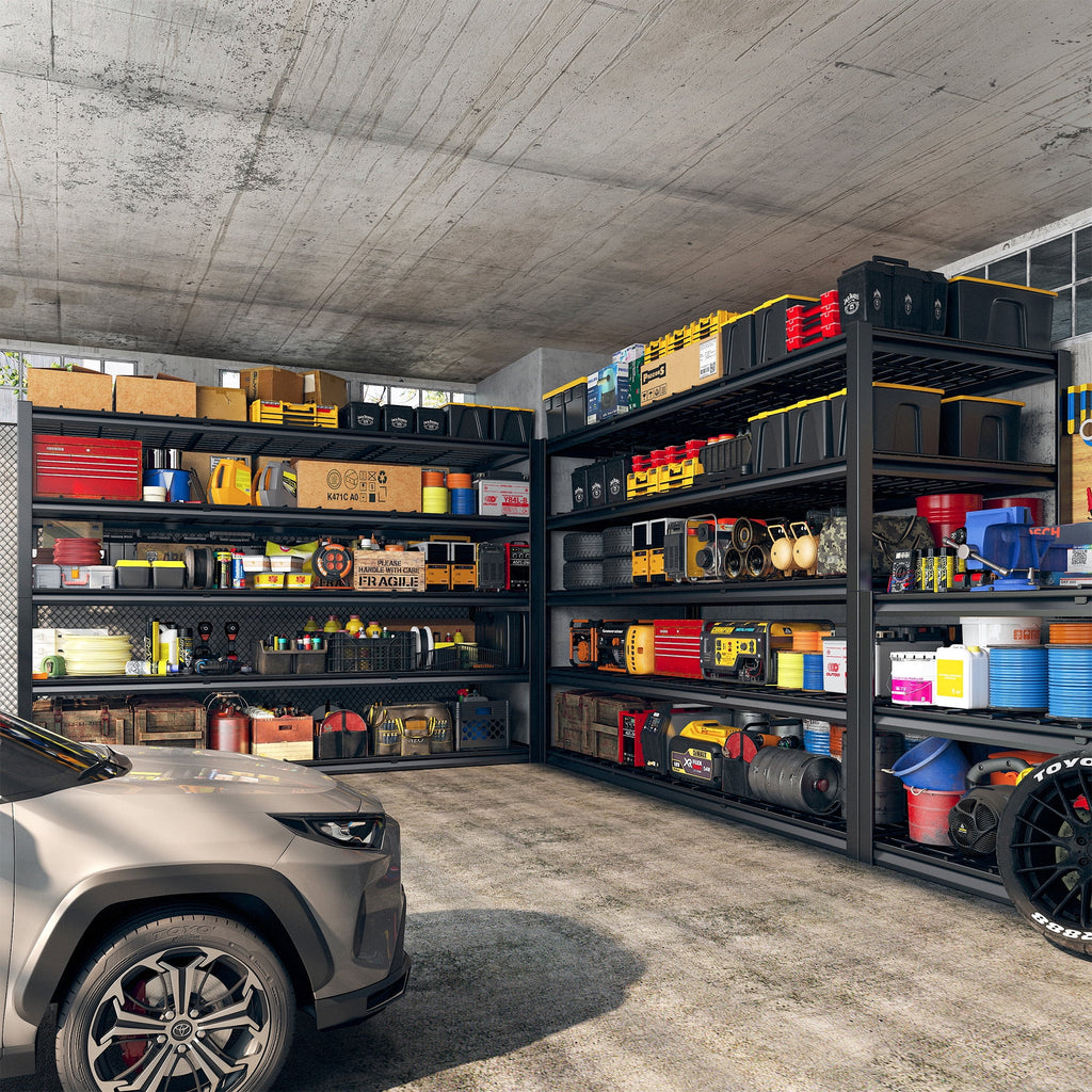 REIBII 60" W Garage Shelving 3000LBS Heavy Duty Storage Shelves Adjustable 5 Tier Metal Storage Rack,60" W x 24" D x 72" H