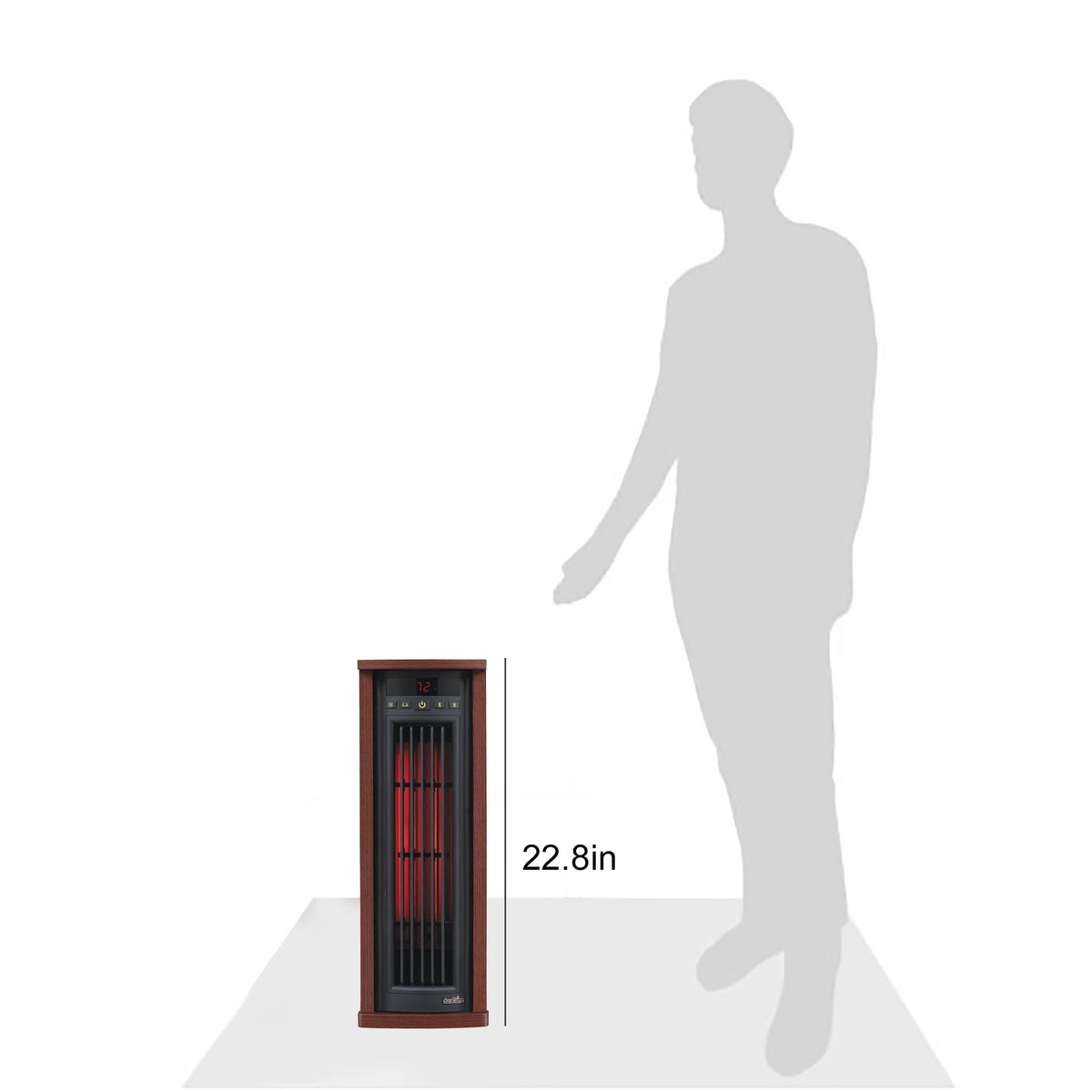 Duraflame Portable Electric Infrared Quartz Oscillating Tower Heater, Cherry