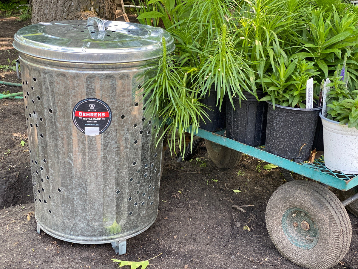 Behrens 20 gal Galvanized Steel Outdoor Refuse / Composter Can with Lid