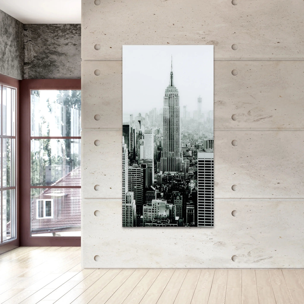 Empire Art Direct Blue Splash Frameless Free Floating Tempered Glass Panel Graphic Wall Art, 72" x 36", Ready to Hang