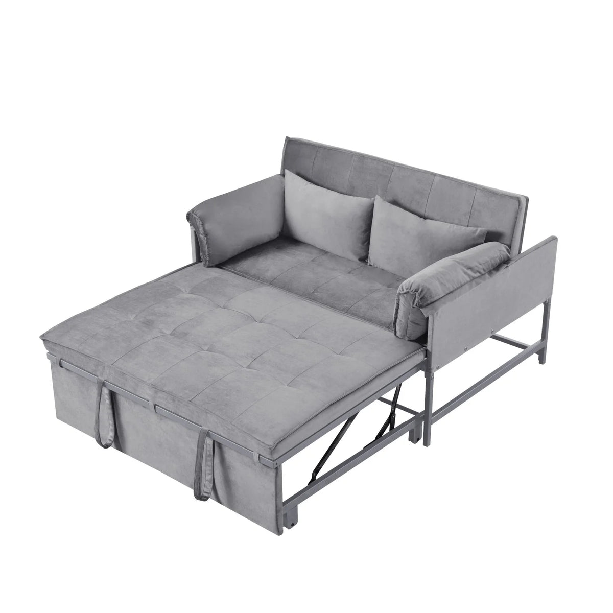 Gewnee 46" Velvet Sleeper Sofa Reclining Convertible Futon Couch Bed for Living Room, Guest & Small Spaces(Black)