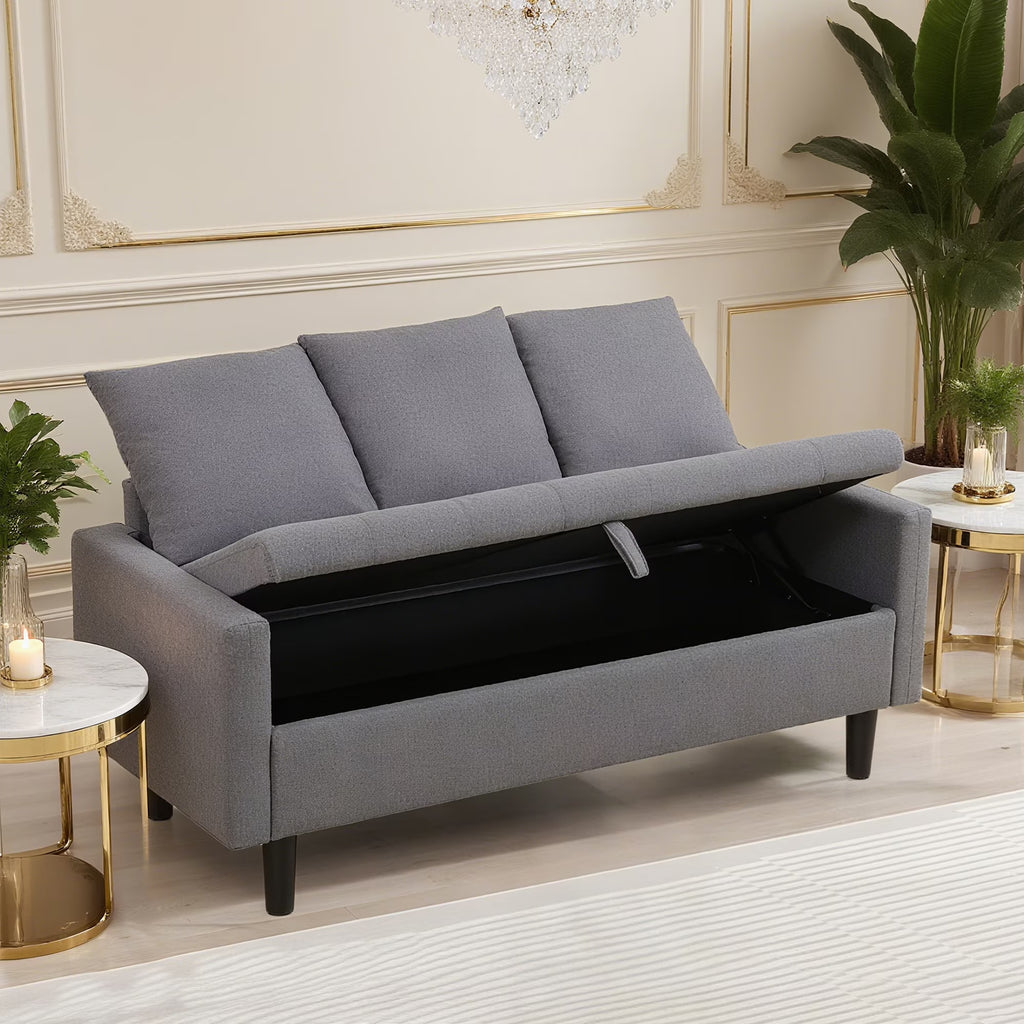 Aukfa 68" Small Sofa Couch Comfy Mid Century Modern Loveseat Sofa for Living Room Bedroom, Cream