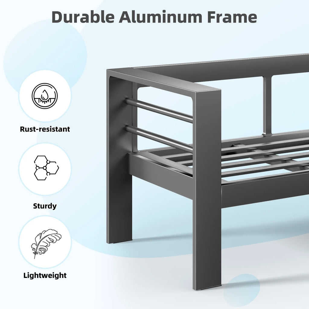 AECOJOY Aluminum Outdoor Furniture Set, 7 Pieces Metal Patio Furniture on sale Outdoor Couch Patio Conversation Set - Light Grey