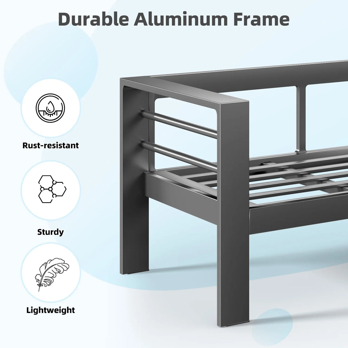 AECOJOY Aluminum Outdoor Furniture Set, 7 Pieces Metal Patio Furniture on sale Outdoor Couch Patio Conversation Set - Light Grey