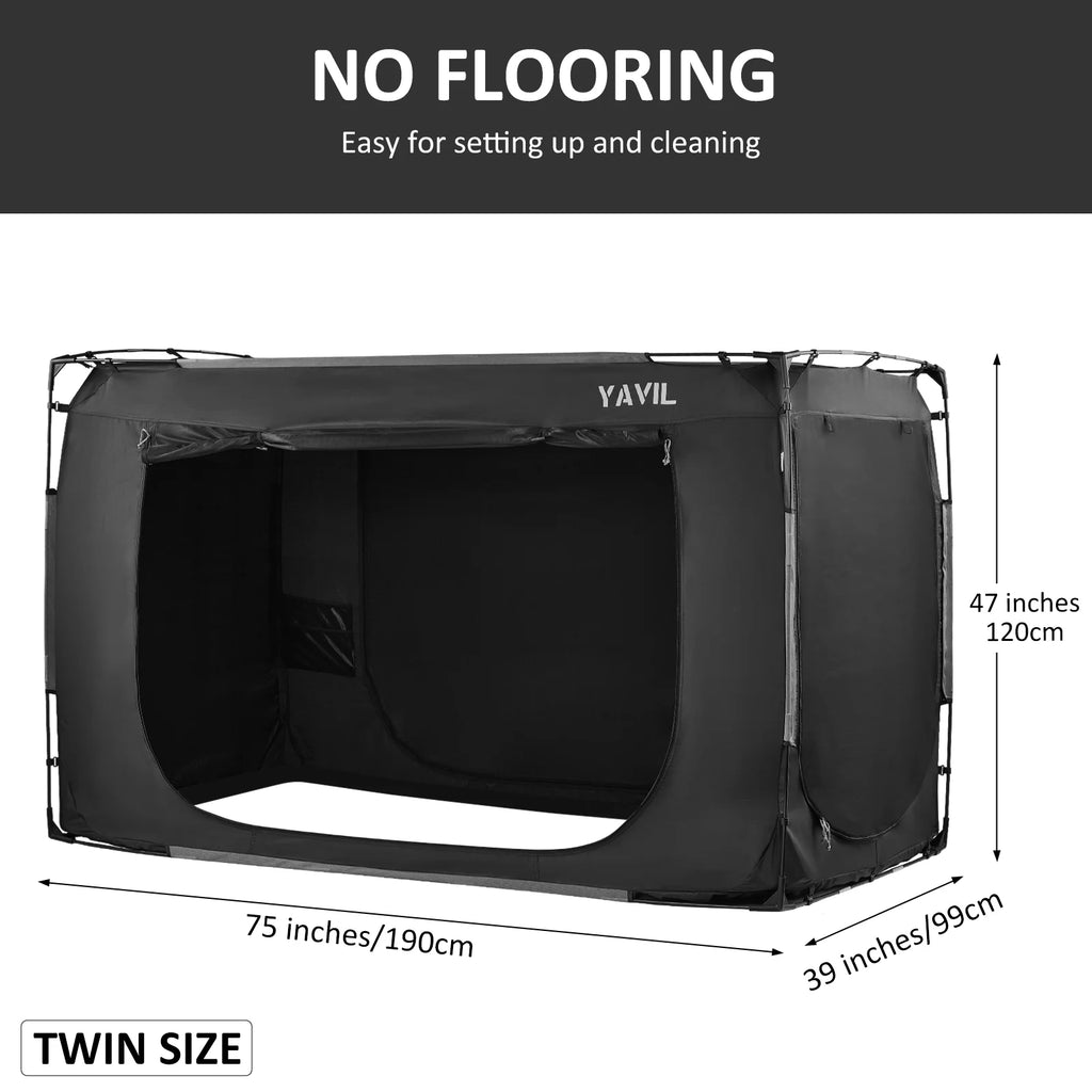 YAVIL Bed Tent Full Size Portable Pop up Privacy Sleeping 3 Doors Bed Tent Net 75 x 54 x 47in 10lb