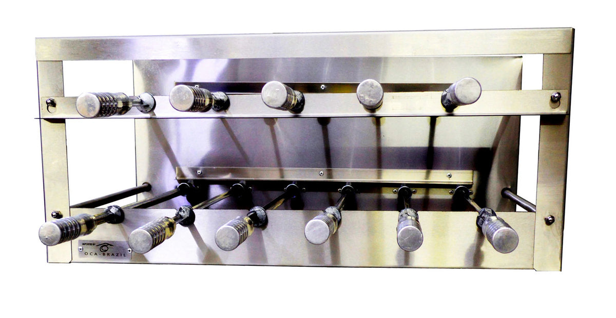 Brazilian BBQ Charcoal Grill - 11 Skewers - Rotisserie System - Oca-Brazil