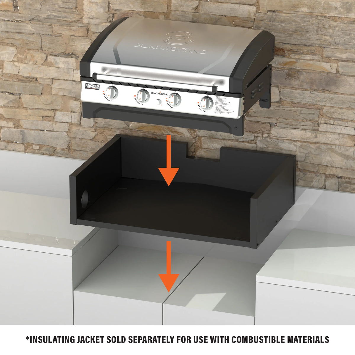 Blackstone Pro Series 4-Burner 36" Propane Omnivore Drop-in Outdoor Griddle with Hood