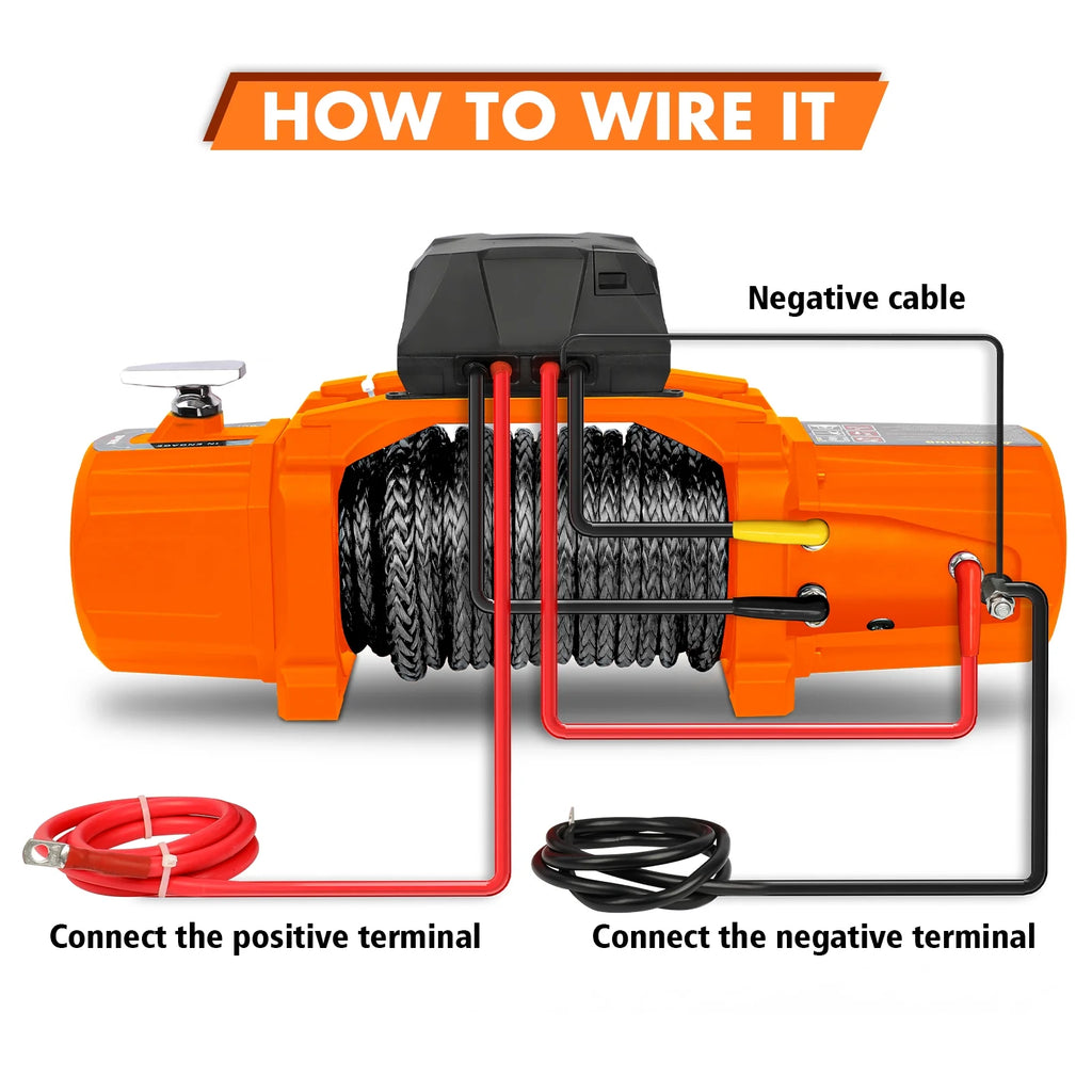 X-BULL Electric Winch XPV 14500LBS 12V Synthetic Rope SUV Jeep Truck Towing 4WD Off-Road 2 in 1 Remote Control Wireless and Wired