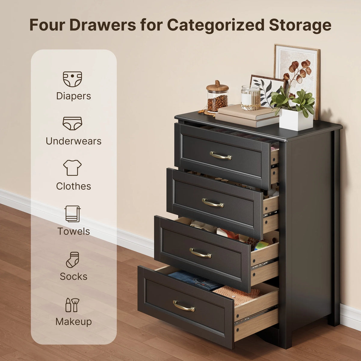 Lofka 3 Piece Nightstands and Dressers Sets , 6 Drawer Dresser & 4 Drawers Nightstand set of 2,Modern Engineered Wood ,White