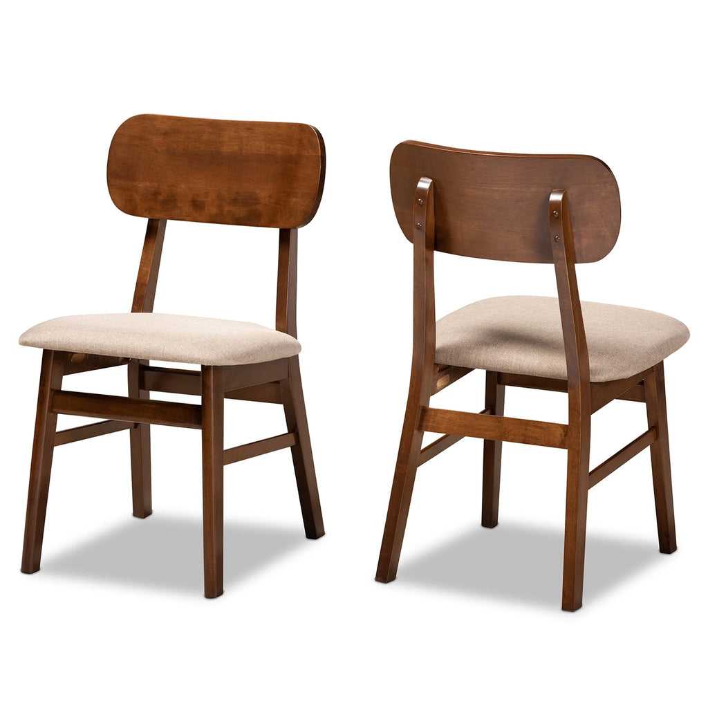 Baxton Studio Euclid Dining Chair, Set of 2, Sand